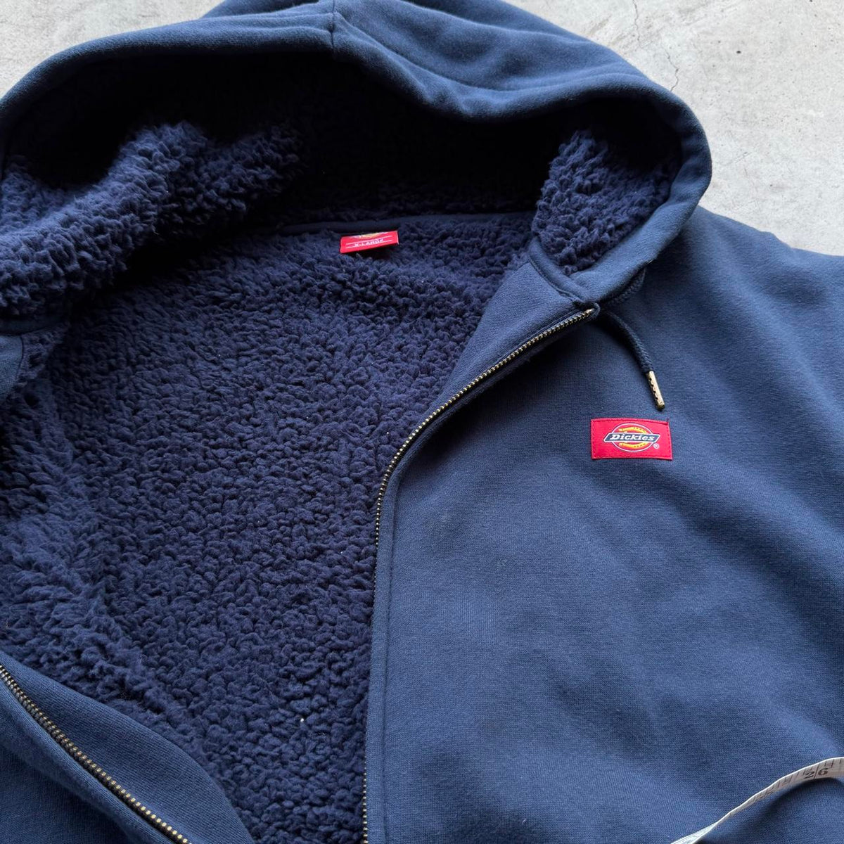 Dickies Sherpa-Lined Zip Up Hoodie Navy - XL