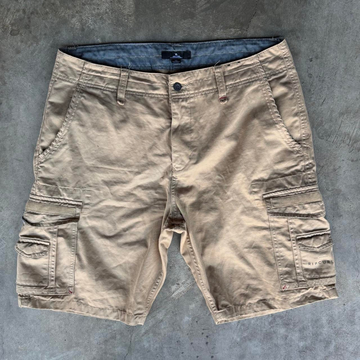 Y2K Rip Curl Tan Cargo Shorts - 36