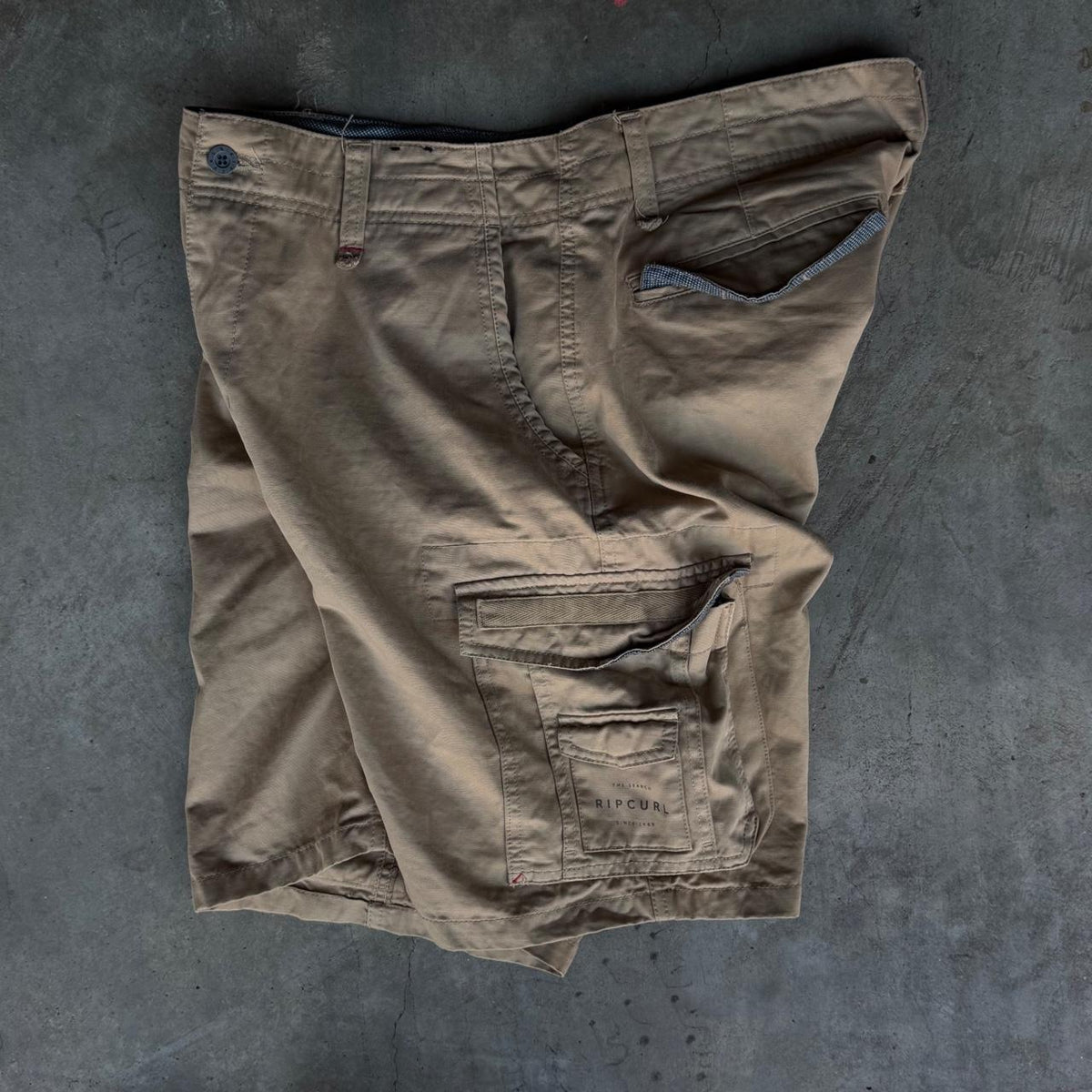 Y2K Rip Curl Tan Cargo Shorts - 36