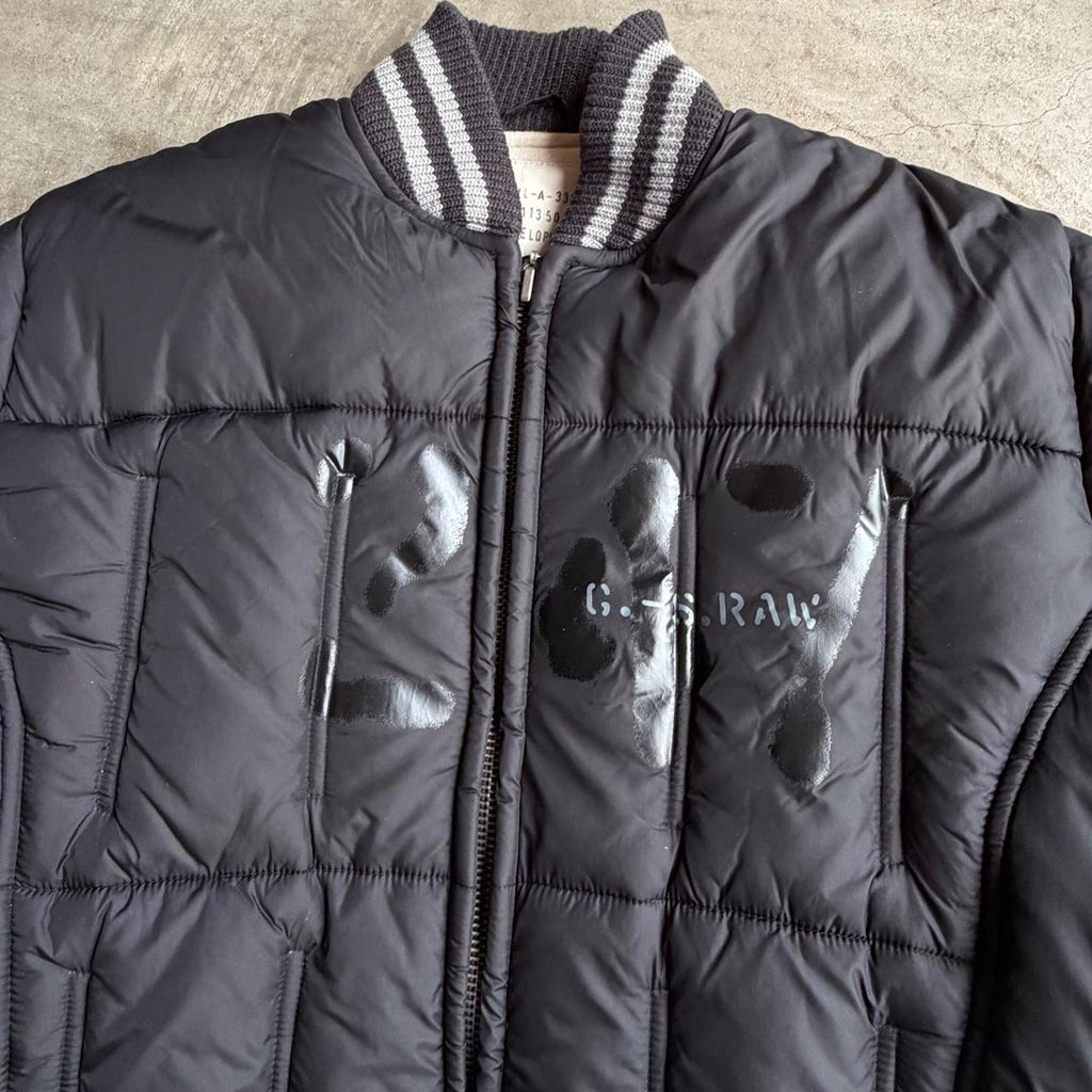 Vintage G-Star Men's Black Puffer Jacket - L